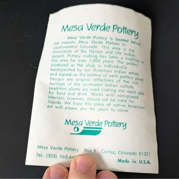 Mesa Verde Navajo Pottery Vase Signed By Artist With Geometric Design - Picture 3 of 14